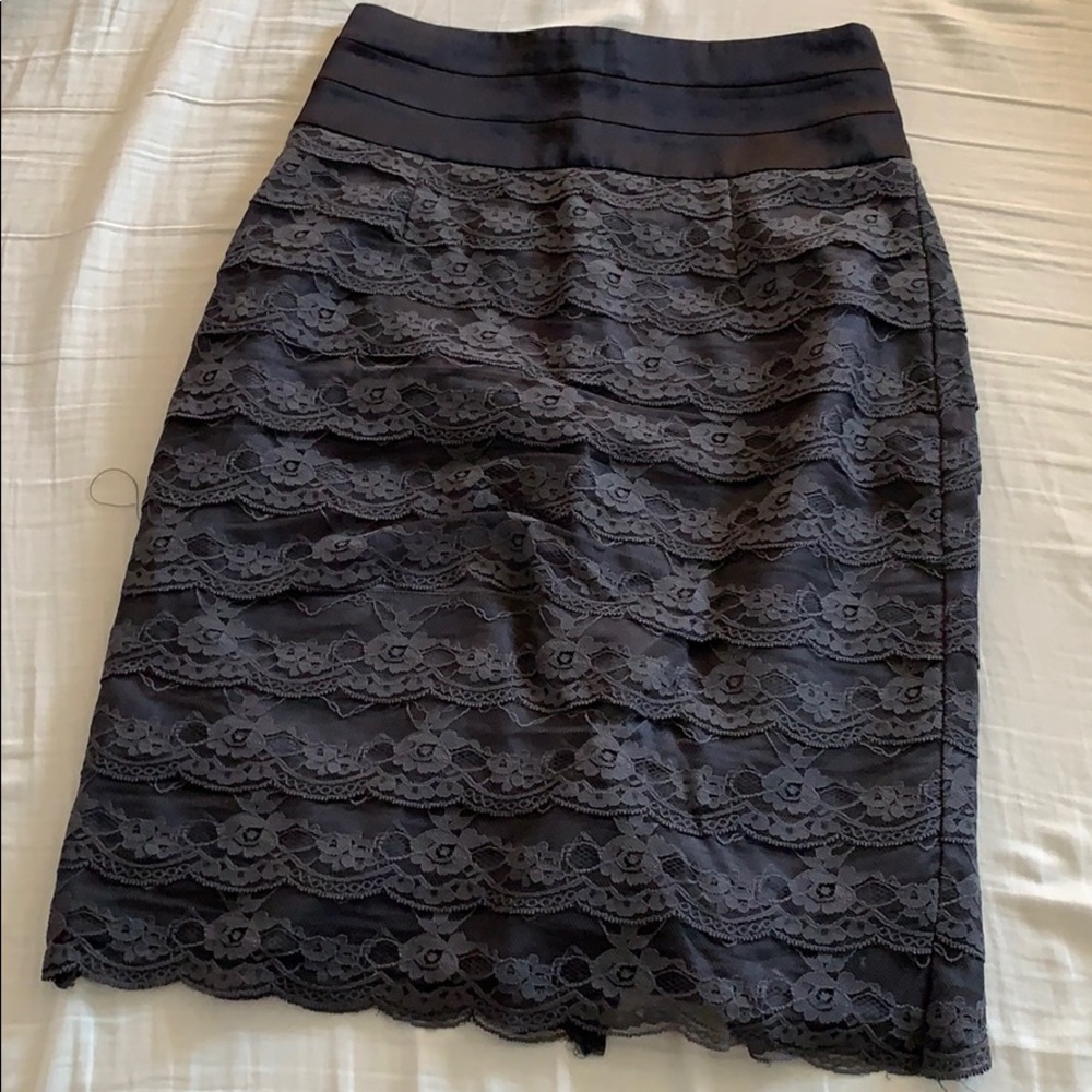 Darker gray laced pencil skirt